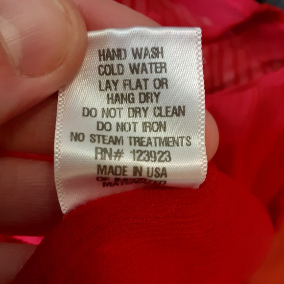 LACAUSA sheer red oversized babydoll top small - Picture 6 of 8